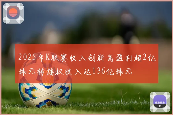 2025年K联赛收入创新高盈利超2亿韩元转播权收入达136亿韩元